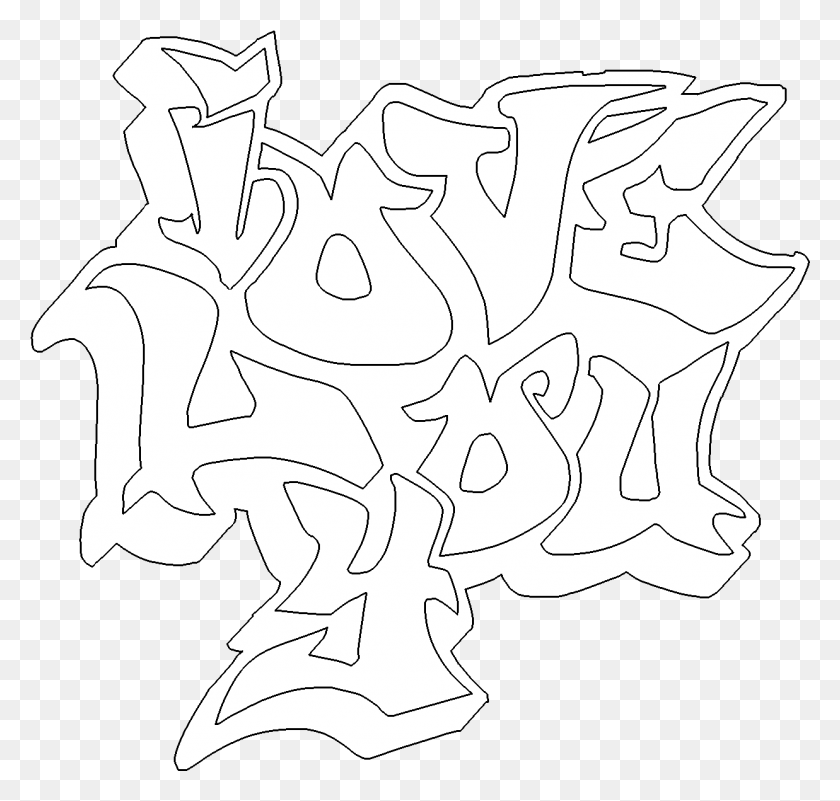 1237x1176 I Love You Graffiti Free Online Coloring, Doodle HD PNG Download