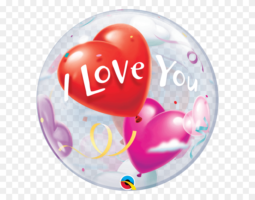 600x600 I Love You Hearts 22 Bubble Balloon Love You Balloons, Ball, Sphere HD PNG Download