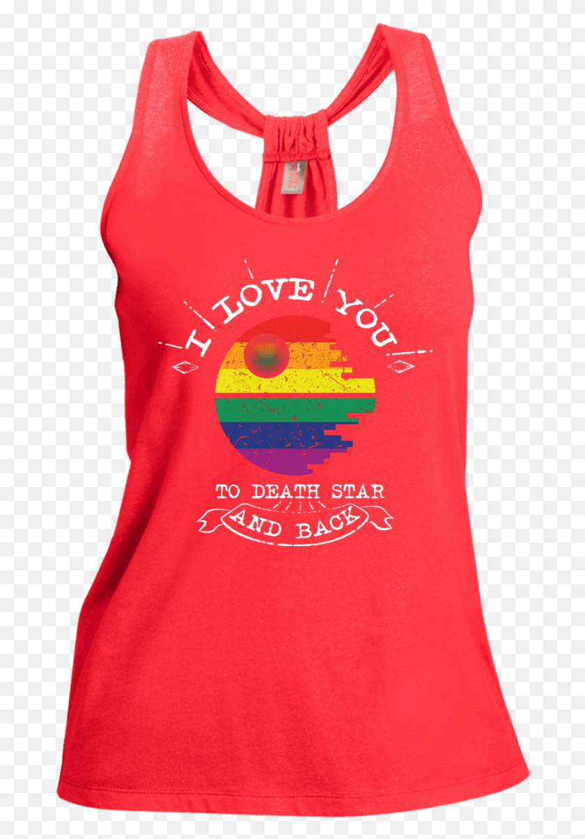 684x1146 I Love You To The Death Star And Back Lgbt Shimmer Active Tank, Clothing, Apparel, T-shirt HD PNG Download