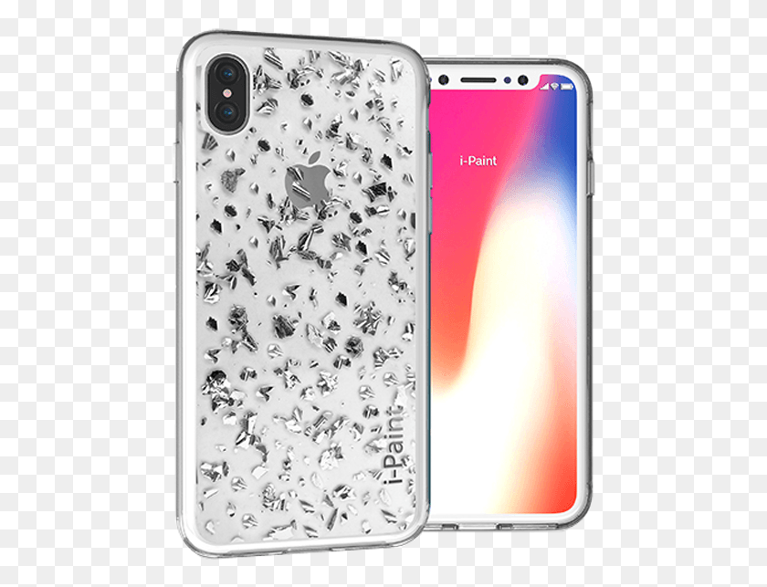 466x583 I Paint Glitter Flakes Case For Iphone X Silver Iphone Xs, Mobile Phone, Phone, Electronics HD PNG Download