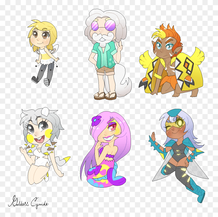 1024x1021 I Really Wanted To Do Gijinka Sprites Of The 7 New Cartoon, Label, Text, Person HD PNG Download