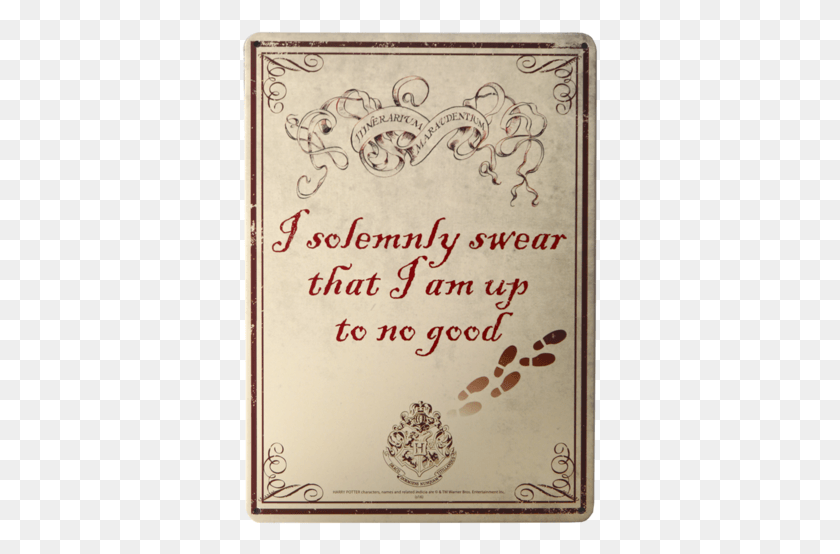 357x494 I Solemnly Swear That I Am No Good Tin Wall Sign Solemnly Swear Im Upto No Good, Novel, Book, Text HD PNG Download