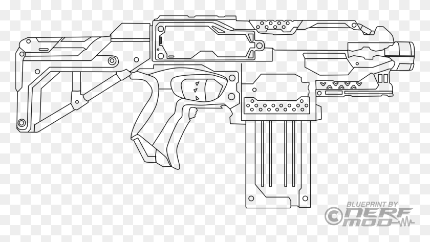 3288x1741 I Will Mod A Nerf Stryfe Printable Nerf Gun Colouring Page, Gray, World Of Warcraft HD PNG Download
