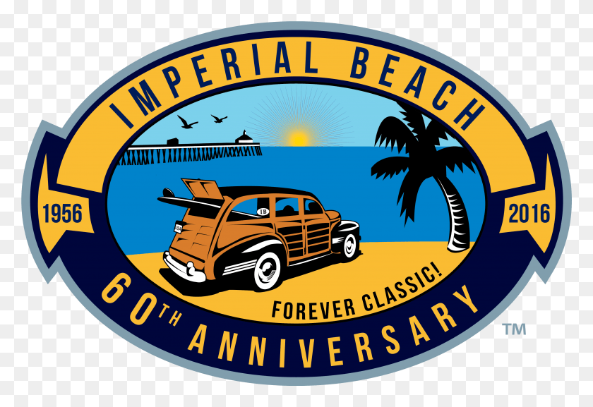 3800x2521 Descargar Png Ib 60Ann Logo Convertido Recortado Imperial Beach, Etiqueta, Texto, Símbolo Hd Png