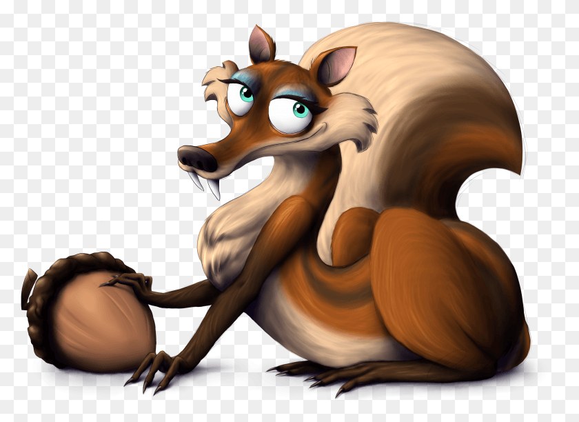 2543x1801 Ice Age Squirrel Wolf Cartoon Ice Age Transparent, Animal, Mammal HD PNG Download