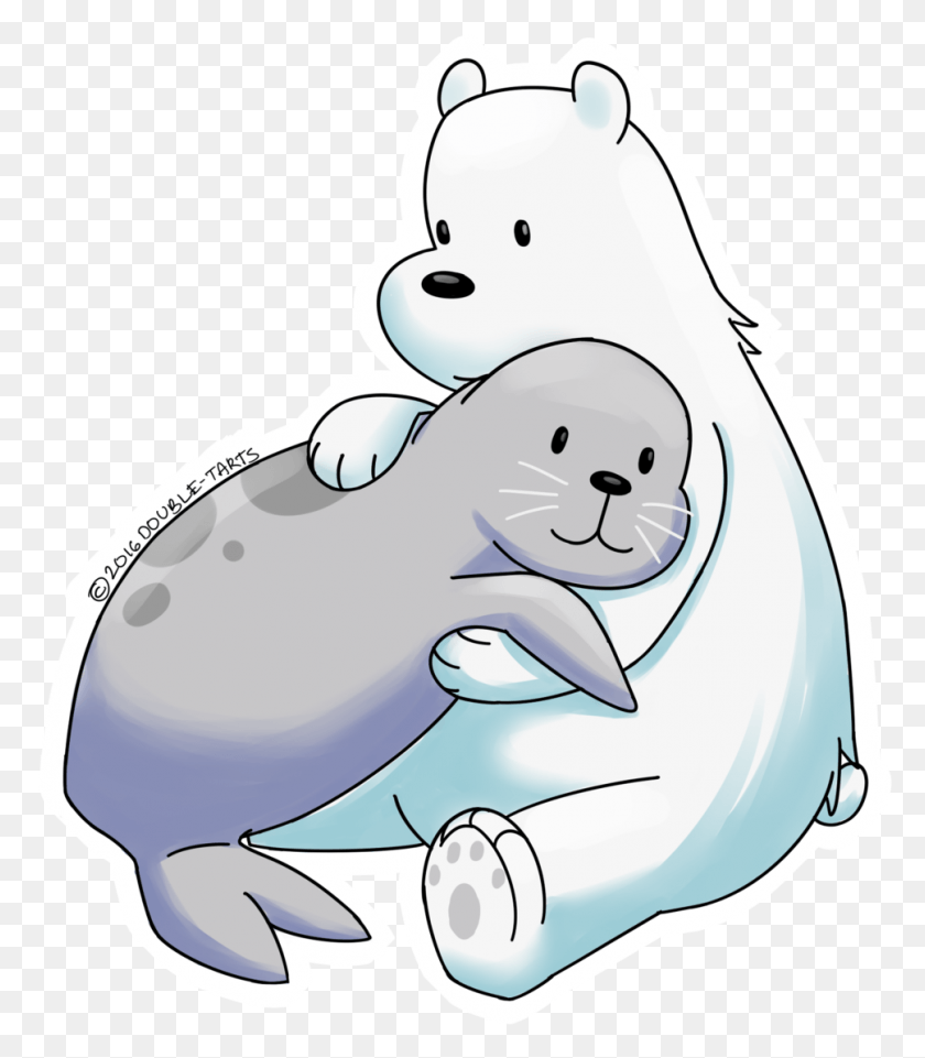 968x1119 Ice Clipart Polar Bear Seal And Polar Bear Cartoon, Mammal, Animal, Helmet HD PNG Download