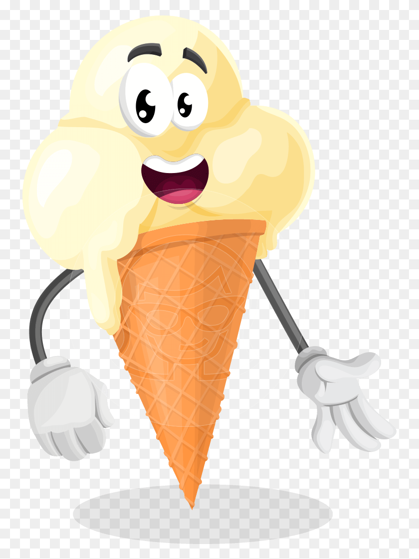 751x1061 Ice Cream Cartoon Vector Character Aka Icy Cone Cartoon, Cream, Dessert, Food HD PNG Download