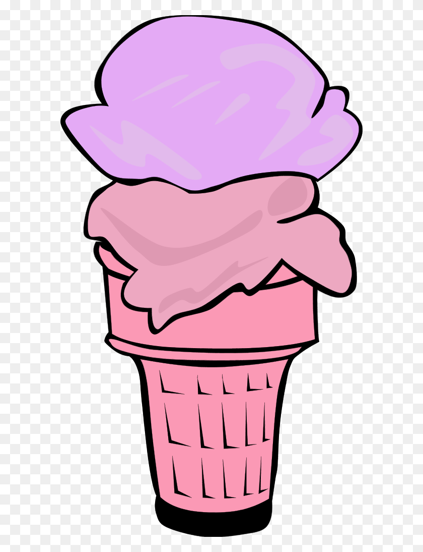 600x1034 Ice Cream Cone For Fast Food Menu Clipart Ice Cream Cone Scoops, Cream, Dessert, Food HD PNG Download