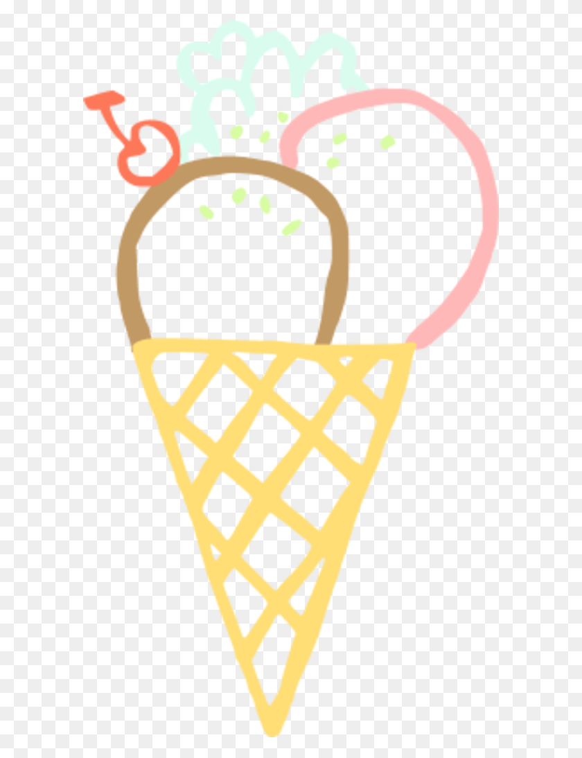 600x1034 Ice Cream Cone Ice Cream Cone Clip Art, Clothing, Apparel, Basket HD PNG Download