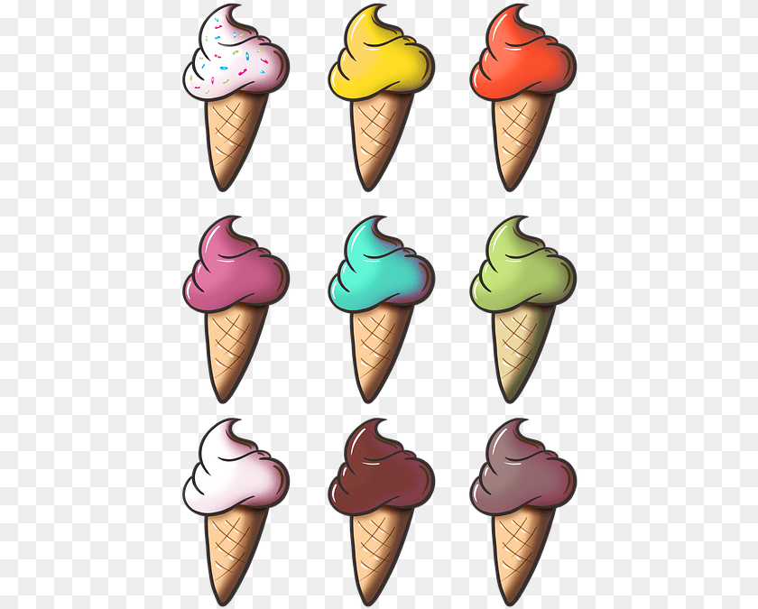 443x675 Ice Cream Cone Ice Cream Cone Vanilla Chocolate 7 Ice Cream Clipart, Dessert, Food, Ice Cream, Soft Serve Ice Cream PNG