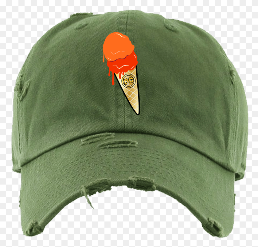 1122x1069 Ice Cream Cone Olive Dad Hat Hat, Clothing, Apparel, Baseball Cap HD PNG Download