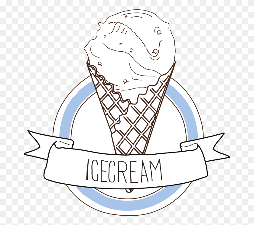 684x685 Ice Cream Illustration, Cream, Dessert, Food HD PNG Download
