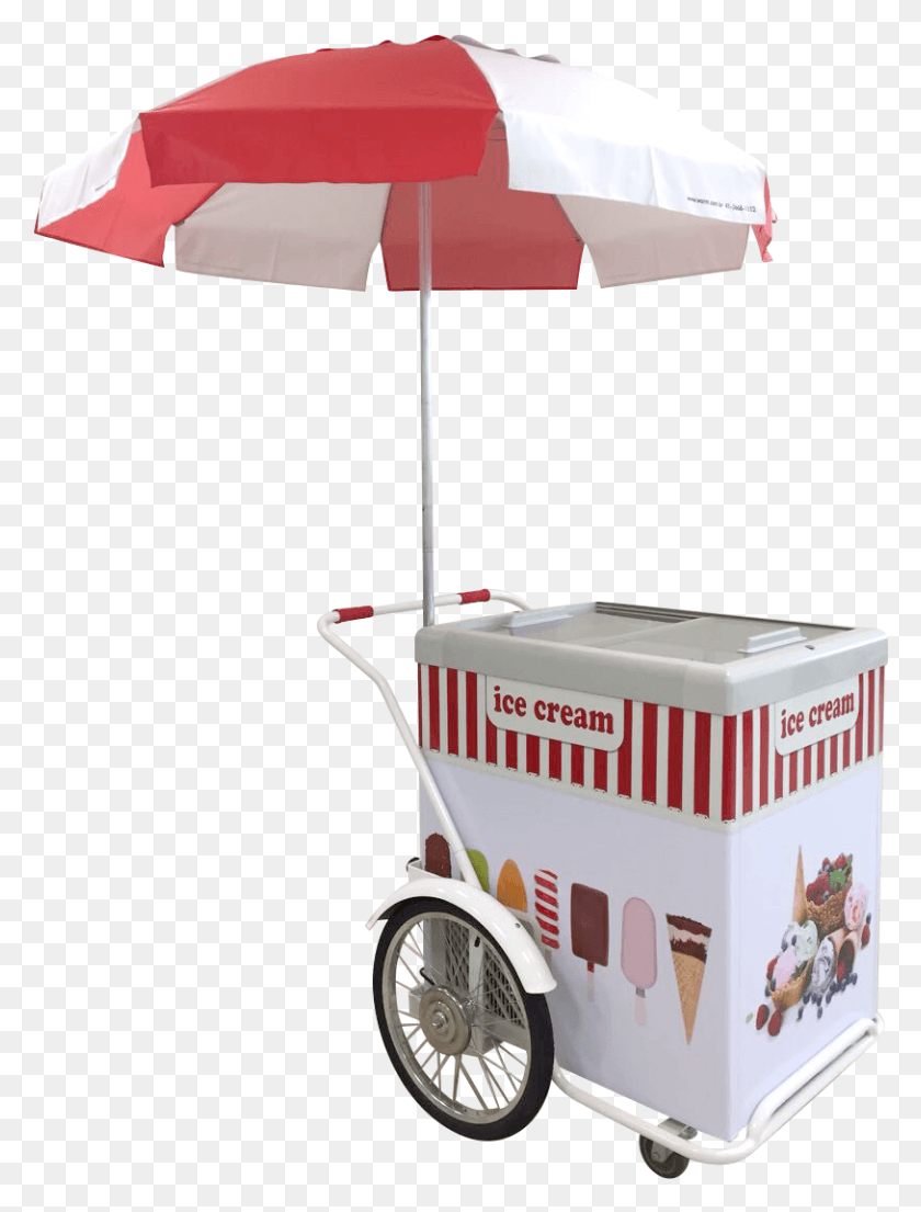 813x1090 Ice Cream Push Cart Umbrella, Vehicle, Transportation, Canopy Descargar Hd Png