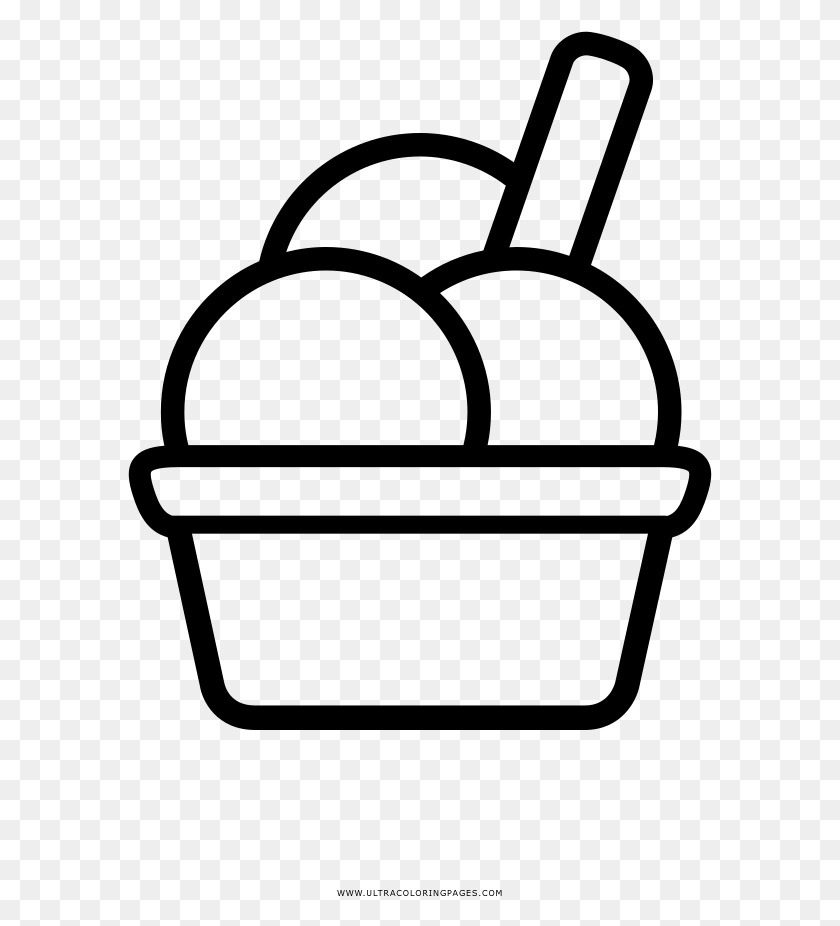 585x866 Ice Cream Scoops Coloring, Gray, World Of Warcraft HD PNG Download
