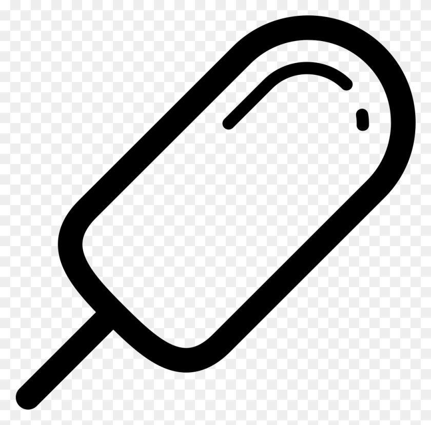 981x968 Ice Cream Stick Outline Svg Icon Free Ice Cream Outline, Text, Symbol, Hook HD PNG Download