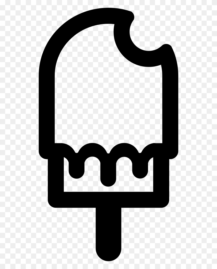 542x980 Ice Cream Stick With Syrup And Bite Comments Ice Cream On Stick Icon, Stencil, Text, Symbol HD PNG Download