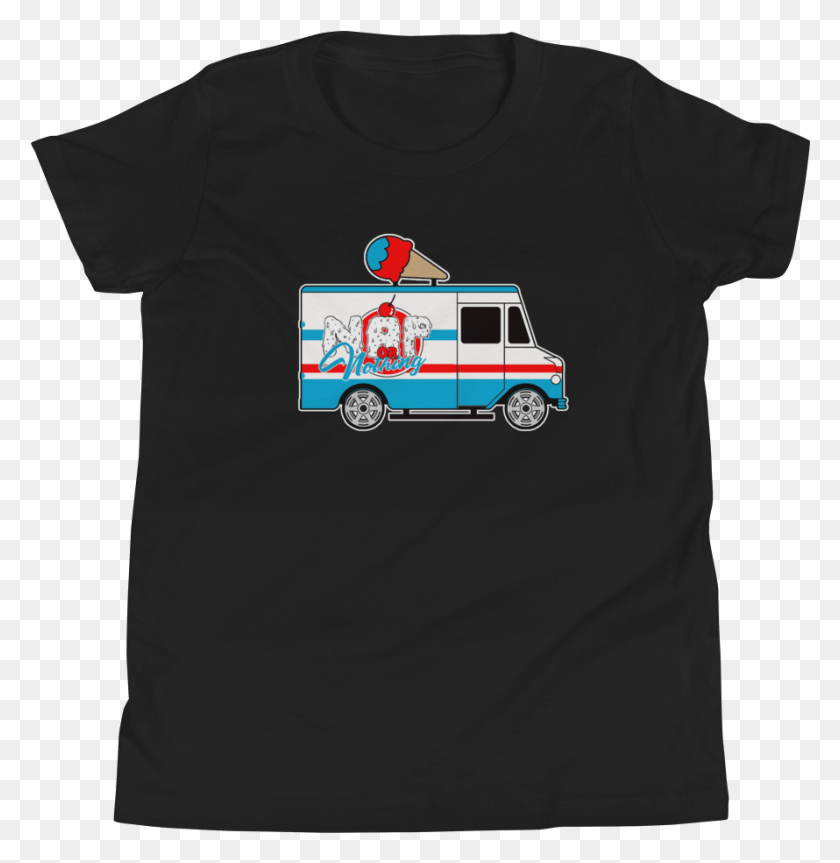 890x917 Ice Cream Truck Youth Short Sleeve T Shirt Compact Van, Clothing, Apparel, Vehicle HD PNG Download