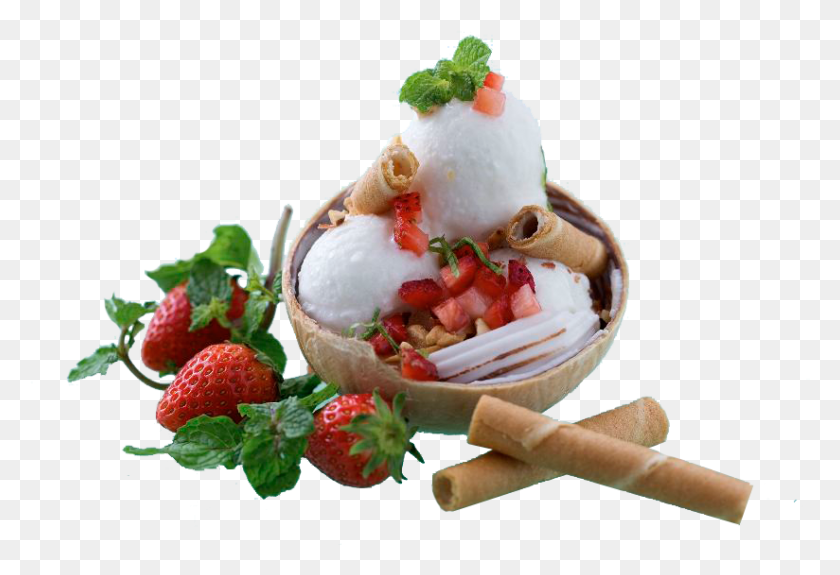 824x545 Ice Cream With Fresh Fruit Ice Cream Fruits, Cream, Dessert, Food HD PNG Download