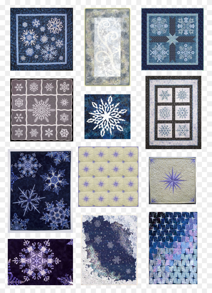 942x1327 Ice Crystal Snow And Ice Quilt, Rug, Pattern, Snowflake HD PNG Download