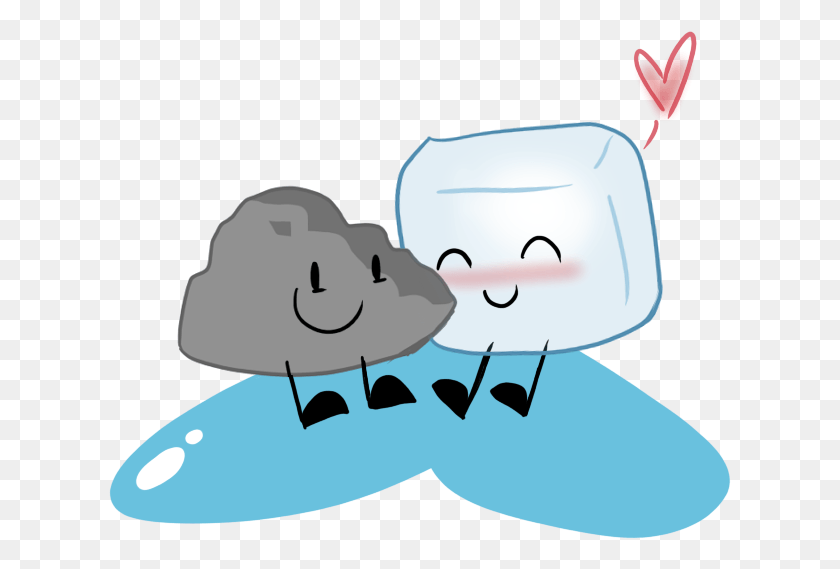 623x509 Ice Cube Clipart Kawaii Bfdi Ice Cube And Rocky, Teeth, Mouth, Lip HD PNG Download
