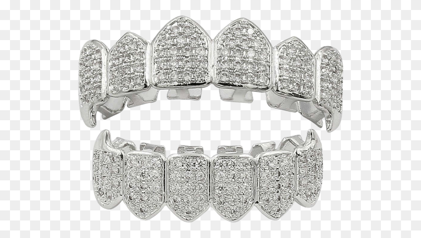 532x415 Iced Out Diamond Grillz Set Fiji Water All White Grillz, Gemstone, Jewelry, Accessories HD PNG Download