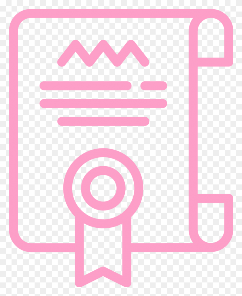807x1001 Icon 04 Pink Certificate Icon, Text, Symbol, Sign HD PNG Download