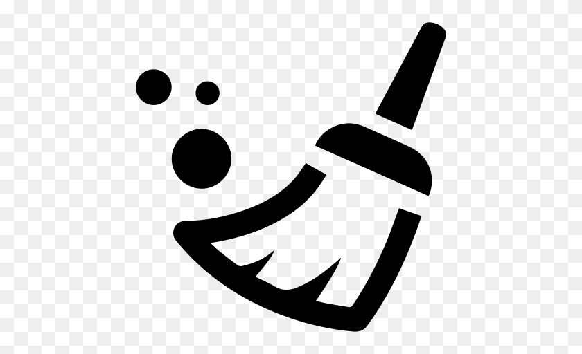 512x512 Icon Broom Brush Icon With And Vector Format For, Gray Sticker PNG