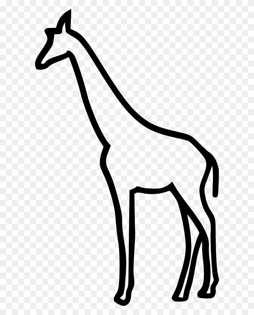 609x980 Значок Линии Жираф, Антилопа, Дикая Природа, Млекопитающее Png Скачать