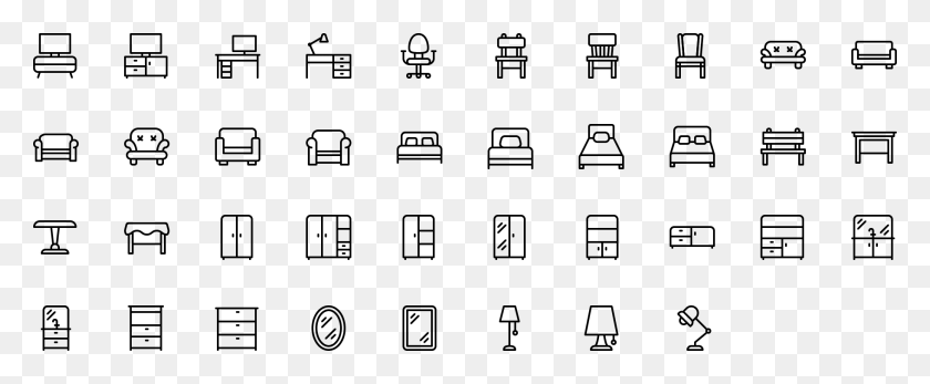 1824x672 Icon Furniture Monochrome, Gray, World Of Warcraft HD PNG Download