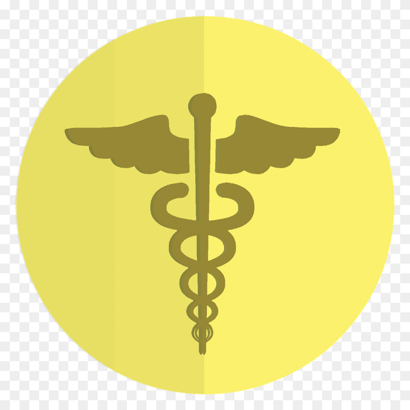 980x980 Icon Healthcare Caduceus Symbol Of Health Care, Hip, Gold, Label HD PNG Download