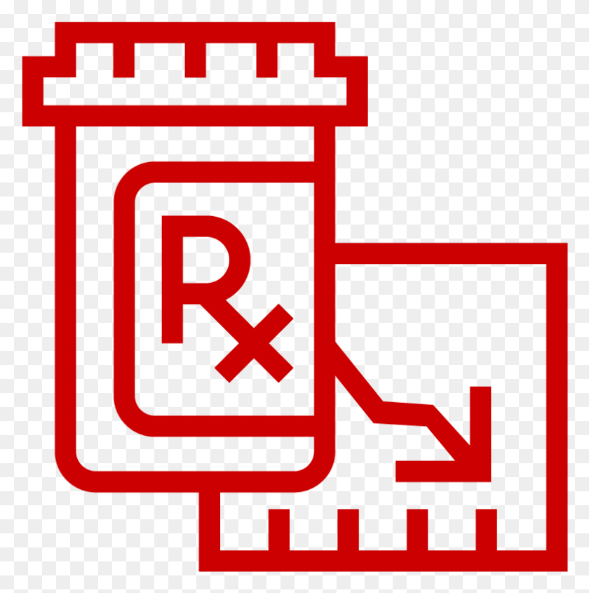 788x794 Icon Of Pill Bottle With Declining Chart Cvs Saving Patients Money, Text, Number, Symbol HD PNG Download
