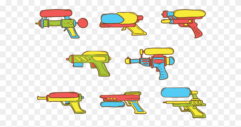 597x383 Iconos De Las Armas De Agua Векторный Триггер, Игрушка, Водяной Пистолет, Электрическая Дрель Png Скачать