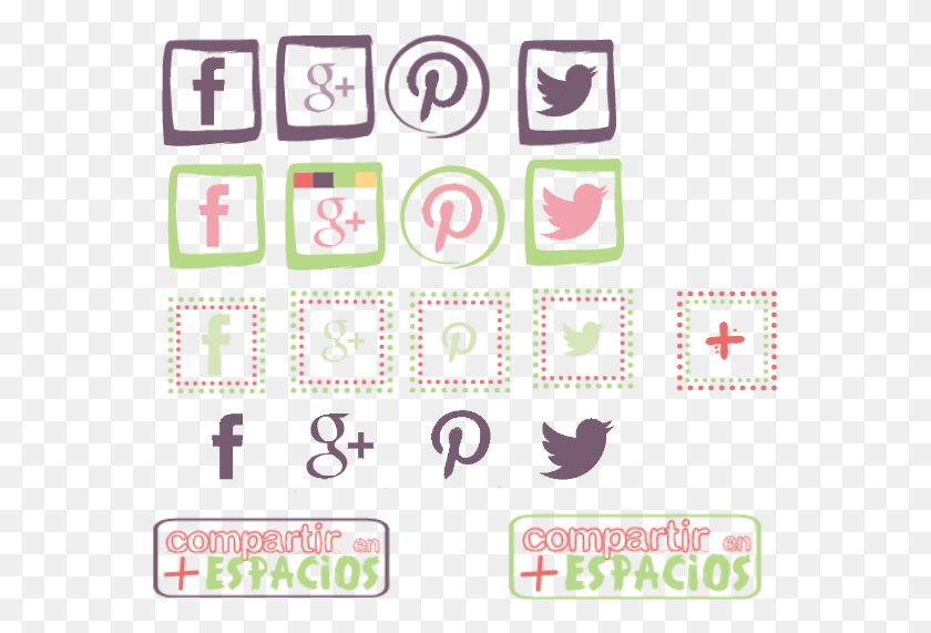 565x511 Iconos De Redes Sociales Para Tu Blog Sticker, Texto, Número, Símbolo Hd Png