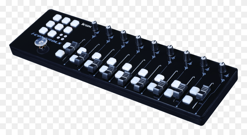 1280x658 Icontrols Black 3d1 Midi Controller Faders Knobs, Computer Keyboard, Computer Hardware, Keyboard HD PNG Download
