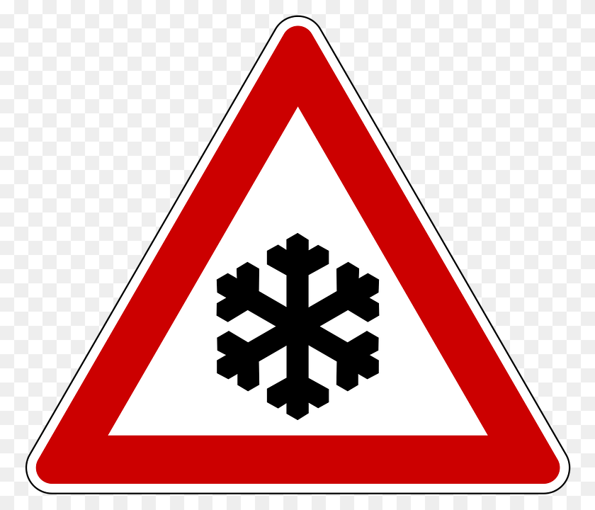 Icy Road Danger Warning Road Sign, Symbol, Road Sign, Dynamite, Weapon Clipart PNG