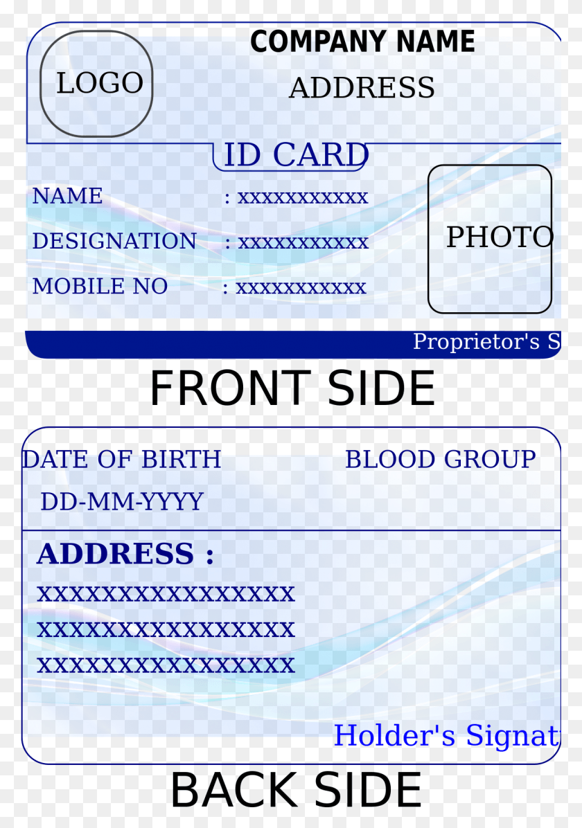 Id Card Template Identification Card Template Printable, Text, Paper ...