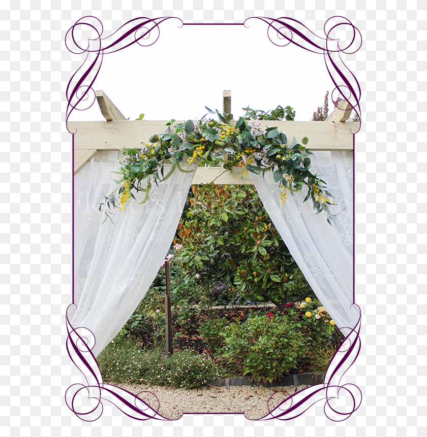 587x801 Ida Wedding Arbor Arch Amp Table Decoration Flowers Arch, Plant, Outdoors, Arbour HD PNG Download