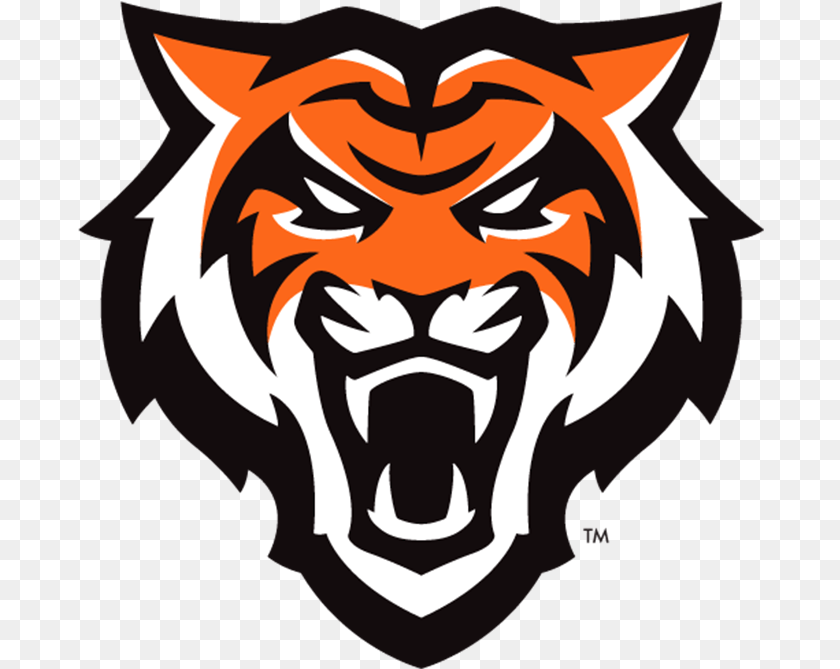 687x669 Idaho State Bengals Logo Black And White Logos, Baby, Person, Stencil, Face Transparent PNG