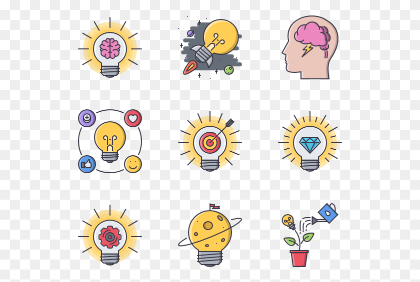 529x505 Idea Icon Coloring, Graphics, Poster HD PNG Download