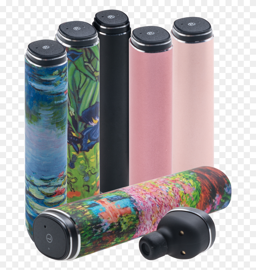 682x828 Ideation Truly Wireless Earbuds With Charging Case Kaleidoscope, Cylinder, Skateboard, Sport HD PNG Download
