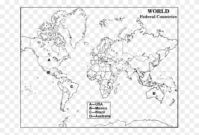 667x510 Identificar Y Sombrear Tres Países Federales En Un País Federal En Blanco En El Mapa Del Mundo, Trazar, Mapa, Diagrama Hd Png