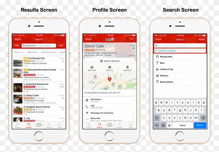 1219x819 Identify The Pain Points Of Yelp39s Results Screen Iphone, Mobile Phone, Phone, Electronics HD PNG Download