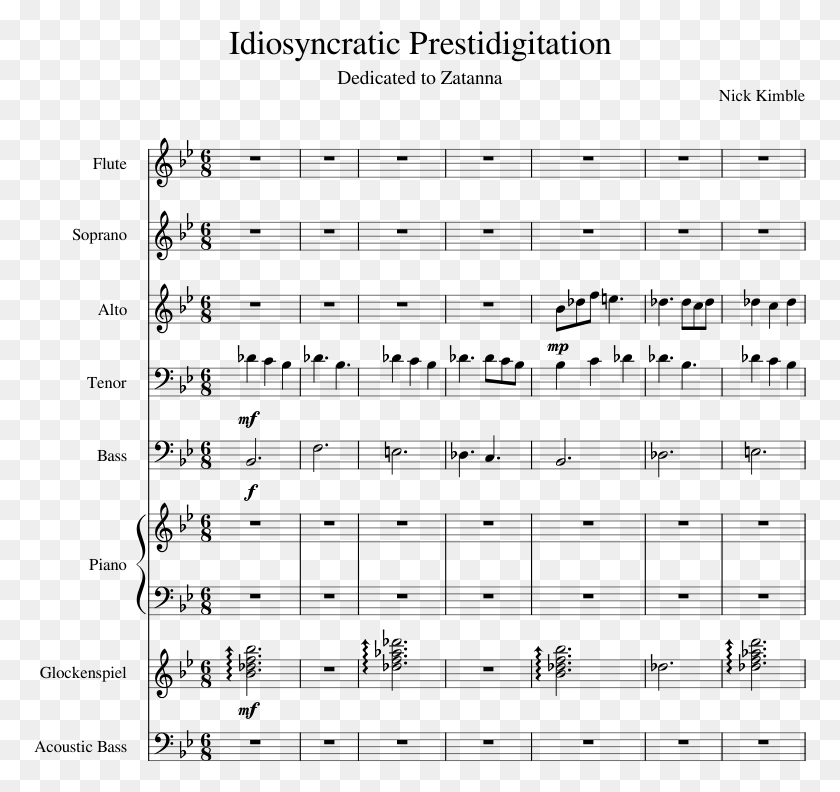 773x732 Idiosyncratic Prestidigitation Sheet Music For Flute Sheet Music, Gray, World Of Warcraft HD PNG Download