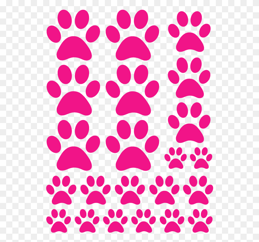 544x727 If So These Hot Pink Paw Print Wall Decals Puppy Dog Paws, Texture, Polka Dot, Pattern HD PNG Download