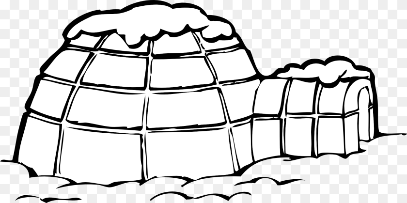 Igloo Color Pages, Nature, Outdoors, Snow, Animal Clipart PNG