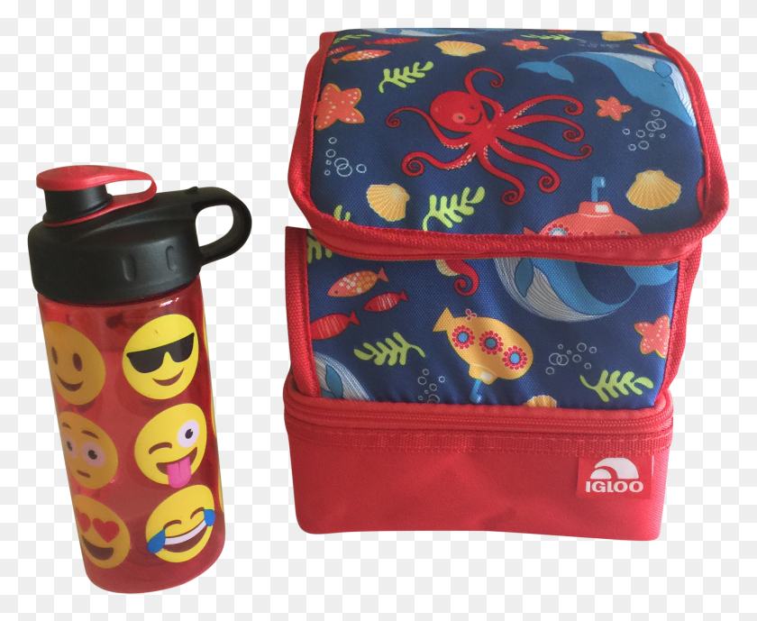 2325x1877 Igloo Sandwich Keeper Lunch Box With Emoji Water Bottle Shoulder Bag HD PNG Download