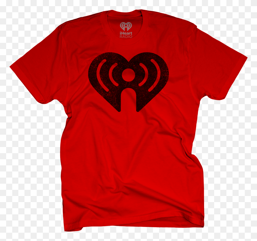2234x2084 Iheart Distressed Logo On Red T Shirt 25 Iheartmedia Inc, Clothing, Apparel, Sleeve HD PNG Download