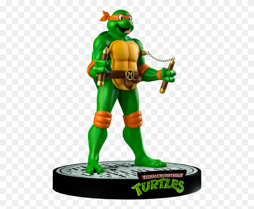 495x630 Descargar Png Ikon Collectibles Teenage Mutant Ninja Turtles Tmnt Michelangelo Tmnt Estatua, Juguete, Figurilla, Verde Hd Png