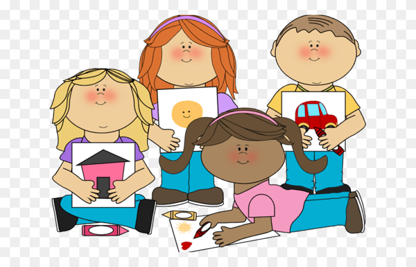 640x480 Illistration Clipart School Art Kids Art Clipart, Reading, Family, Girl HD PNG Download