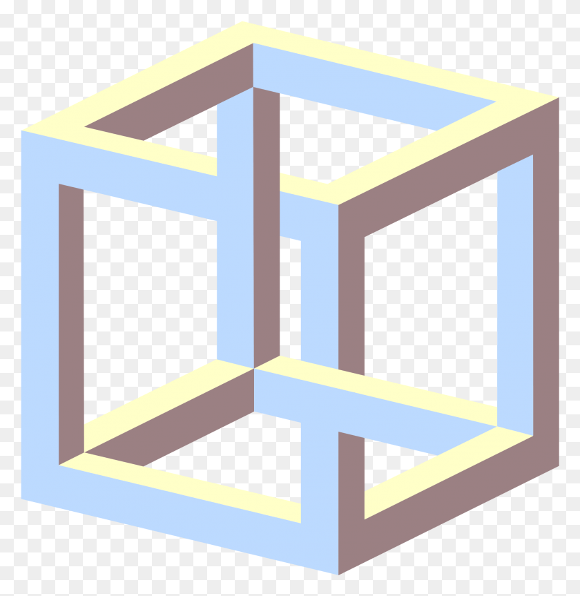 1948x2006 Иллюзия Клипарт Геометрическая Форма Невозможный Куб, Мебель, Бокал Для Вина, Вино Png Скачать